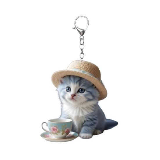 Мультяшный кот акриловый кулон подвесное украшение высокая прочность легко повесить декоративное зеркало заднего вида автомобиля брелок подвеска