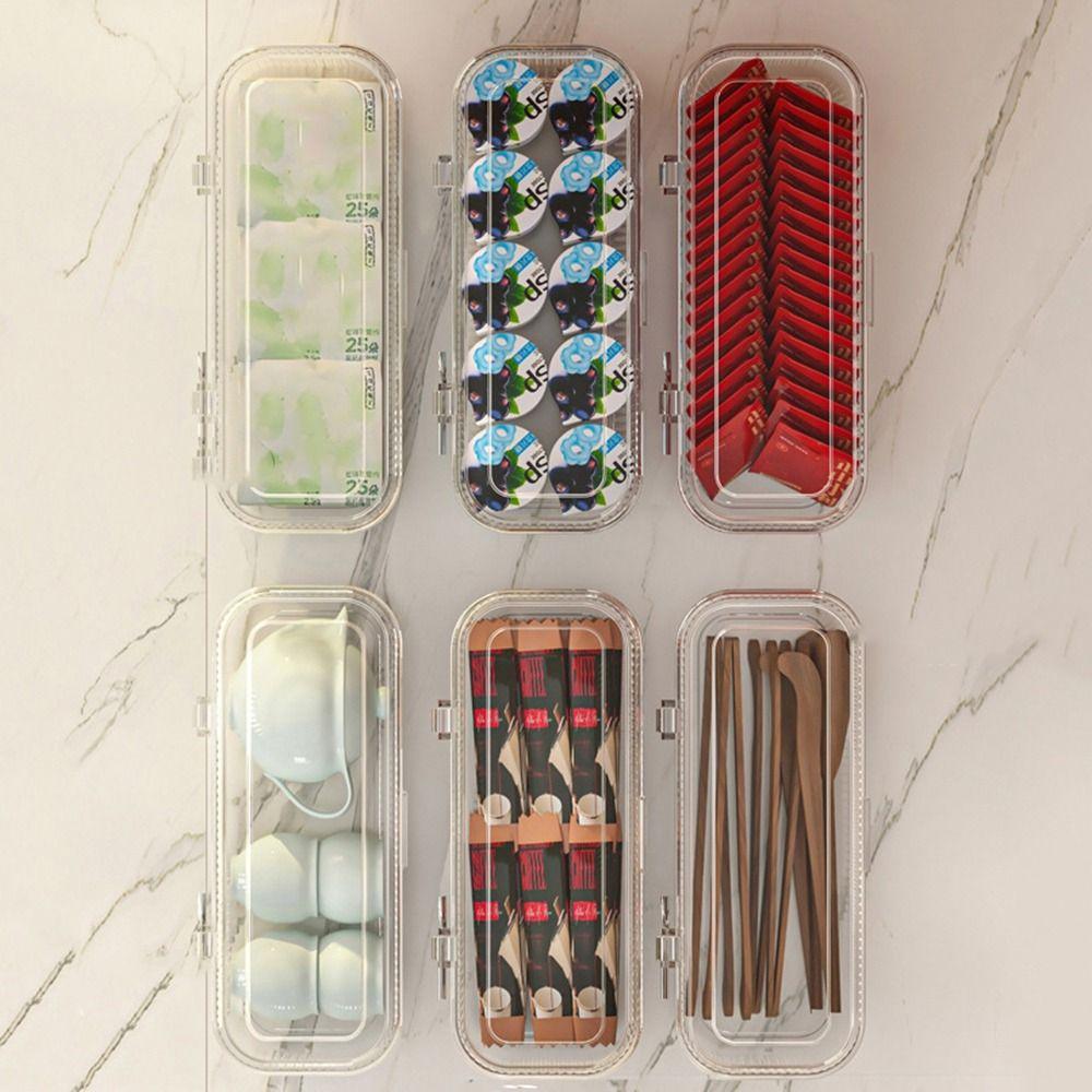 Acrylic Coffee Capsule Storage Box Flip Top Cosmetic Brush Organizer Tea Bag Storage Box for Home