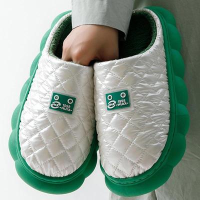 Унисекс осень-зима толстые домашние хлопковые тапочки мужские повседневные бархатные меховые хлопковые туфли теплые нескользящие водонепроницаемые тапочки для пар 36-41