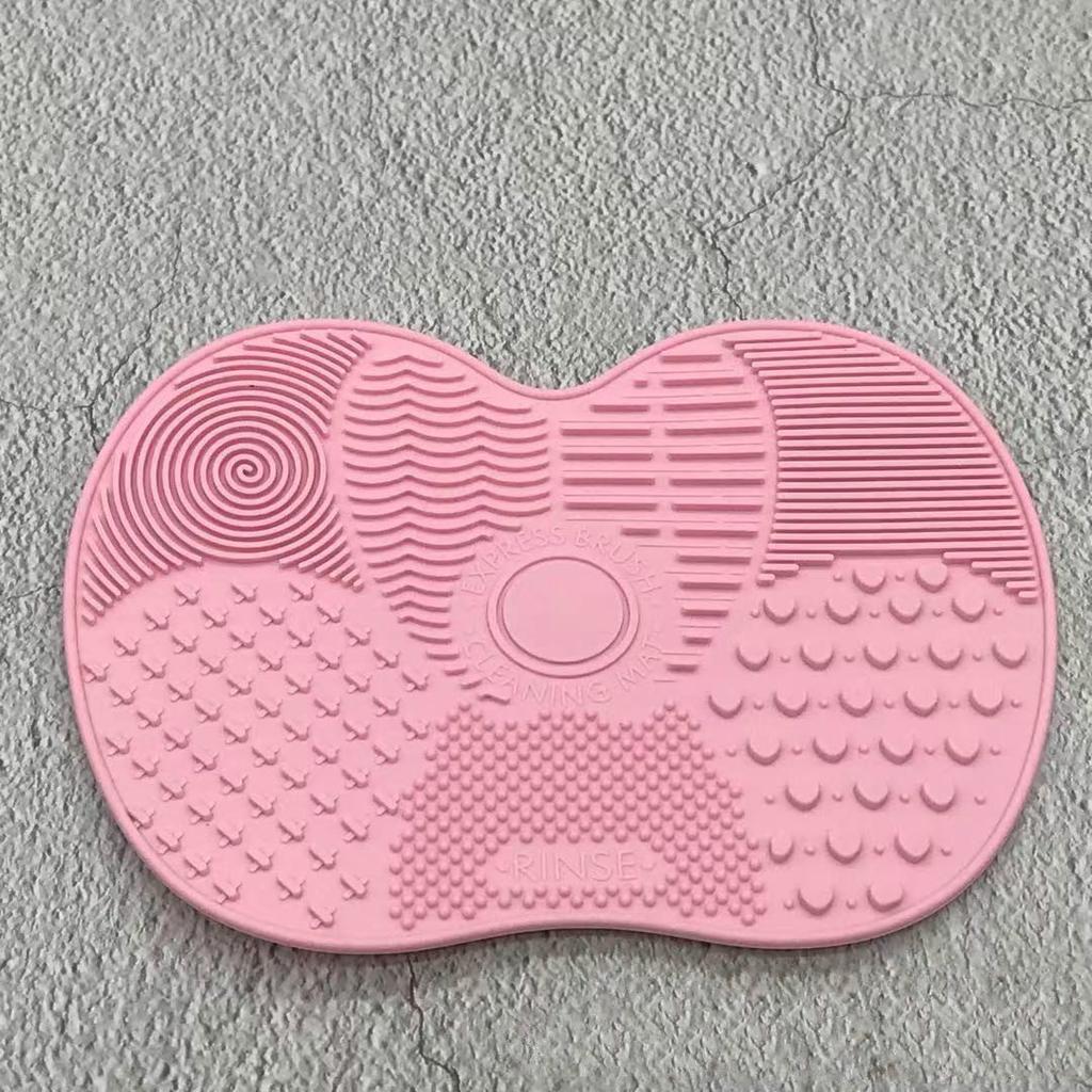 Чистый цвет, силиконовая чистящая подушечка для яблока с присоской, противоскользящая маленькая косметическая кисточка для макияжа, чистящая подушечка для макияжа