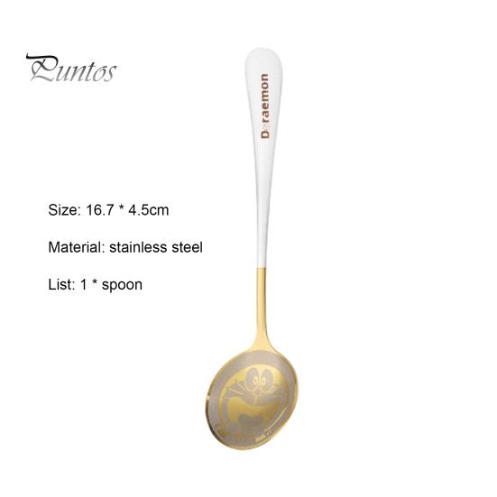 Ложка для супа с утолщенной длинной ручкой из нержавеющей стали Doraemon, милая кофейная ложка, столовые приборы для ресторана