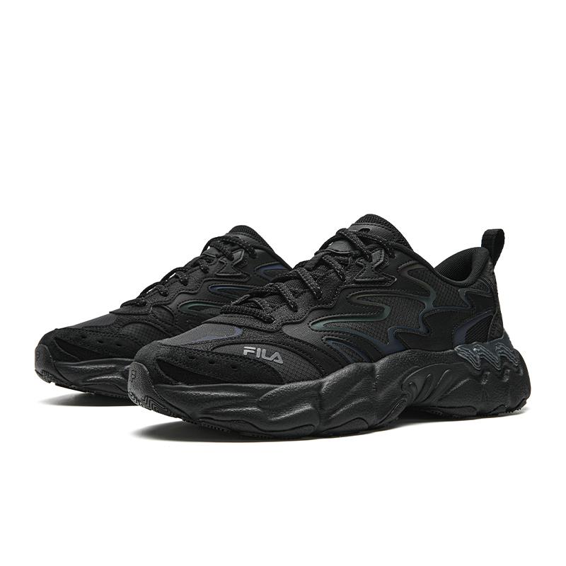 Fila FERN Амортизирующие износостойкие дышащие легкие низкие массивные кроссовки мужские Черный/Замковый Серый F12M622112FBC