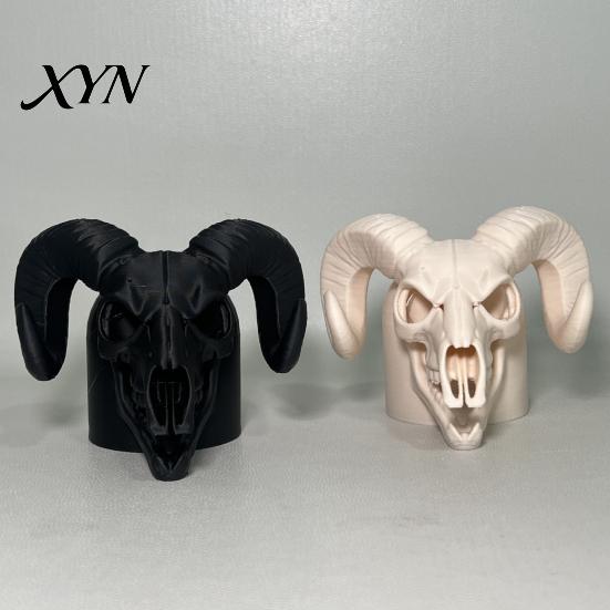 Three-dimensional Skull Hitch Cover Cap for The Trailer Coupling, 3D Printed Ram Head Cover, Black/White Bone Design Truck, Recreational Vehicle