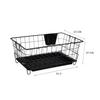 Люксовая черная стальная сушилка для посуды из нержавеющей стали с поддоном для слива, съемная подставка для столовых приборов | Подставка-корзина для сушки тарелок (черный), 55.3 x 37 x 23 см