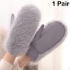 1 Pair Mittens Comfortable Cold Weather Gear Warmth Solid Color Versatile Plush Material Cute Multi-Color