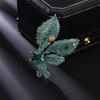 Delicate Leaf Brooch Women's High-end Inlaid Zircon Corsage Accessories Versatile Clothing Pin