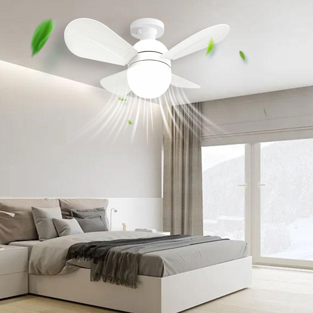 E27 Потолочный вентилятор с бесступенчатым затемнением, потолочный светильник с дистанционным управлением, три скорости ветра, вентилятор для спальни Homer
