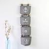 Gray Burlap Wall Hanging Storage Pocket Set - 4 Pieces for Miscellaneous Items (0468)