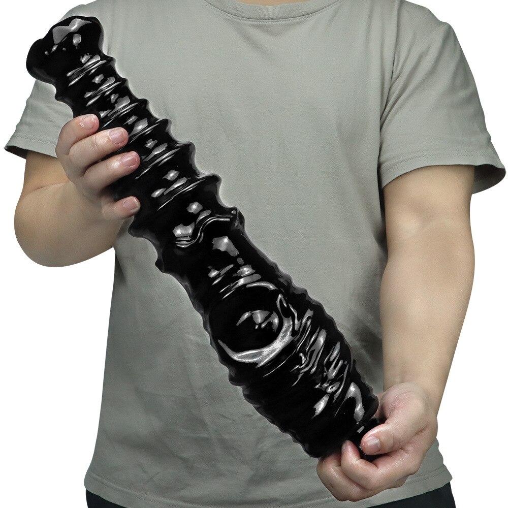 Большой черный фаллоимитатор 41,5 см для анальной пробки, секс-игрушки для взрослых, рабский ремешок на пенисе, силиконовый член, фистинг БДСМ