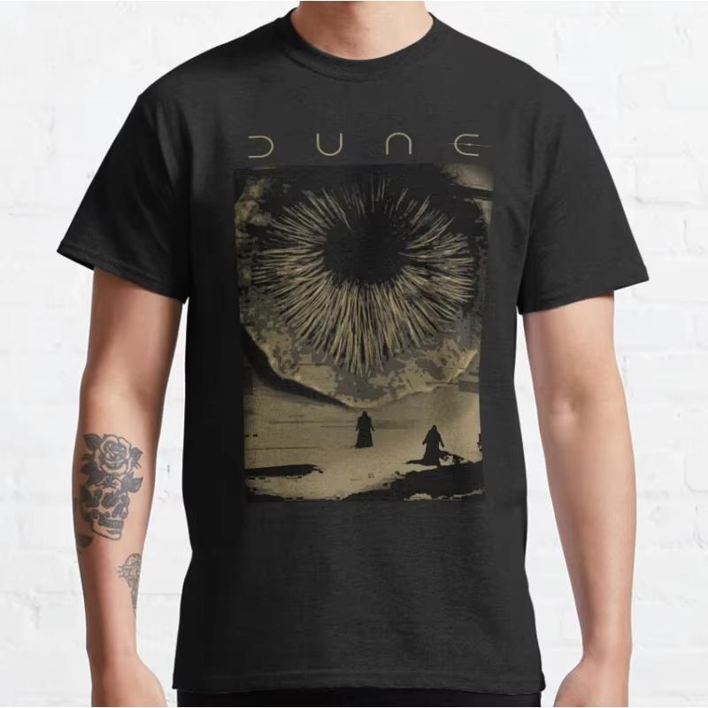 Dune Landscape With Moons Of Arrakis Unisex Tshirt For Unisex Pure Cotton Creative Tshirt Printed Tee Shirt Streetwear
