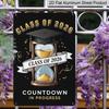 2D Flat, 1pc "Class of 2026 Countdown in Progress" Aluminium Sign - 8"x12" Gold & Black Graduation Decor, Hourglass & Grad Cap Wall Art, Perfect for