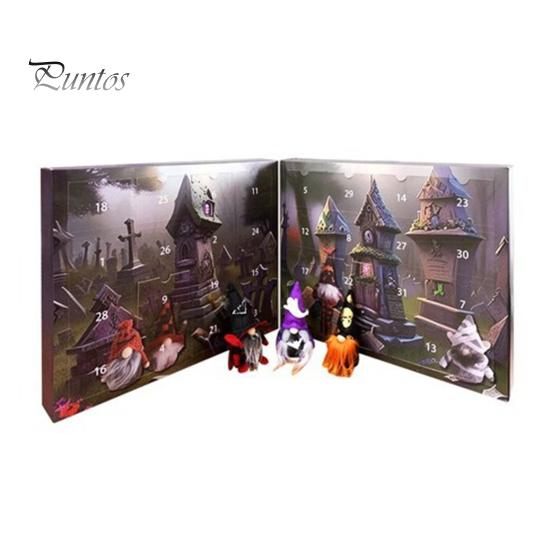 Адвент-календарь на Хэллоуин 2024 года с гномами, календарь обратного отсчета, слепая коробка, мини-фигурки гномов, украшение стола на Хэллоуин для домашней вечеринки
