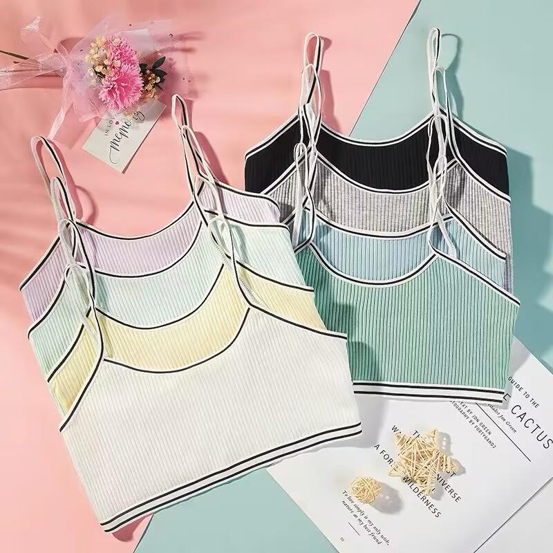 3 шт. Детский бесшовный бюстгальтер для ухода за грудью для девочек 8-16 лет, хлопковые трусики-хипстеры для девочек-подростков, детский спортивный топ