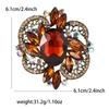 Fashion Personality Alloy Medium Glass Brooch Light Luxury Exaggerated Women'S Dress Coat Corsage Jewelry Pin