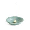 Dostende Incense Lotus Leaf Incense Stick Ceramic Incense Burner Tray with Brass Holder Korean Celadon Incense Burner Holder, Holder,