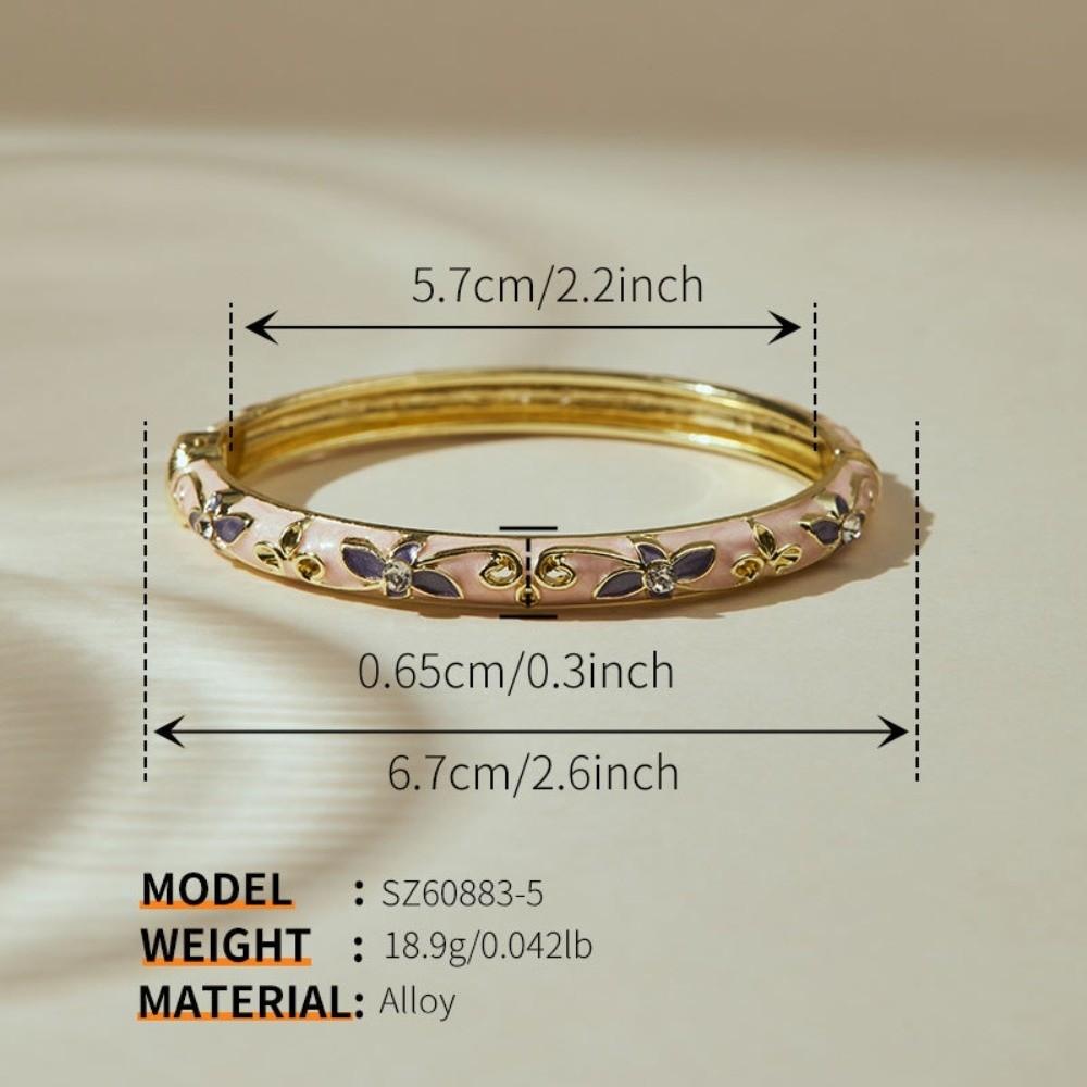 Enamel Vintage Cloisonne Bangle Traditional Women's Hand Bracelet Handicraft Flower Bangle Girls