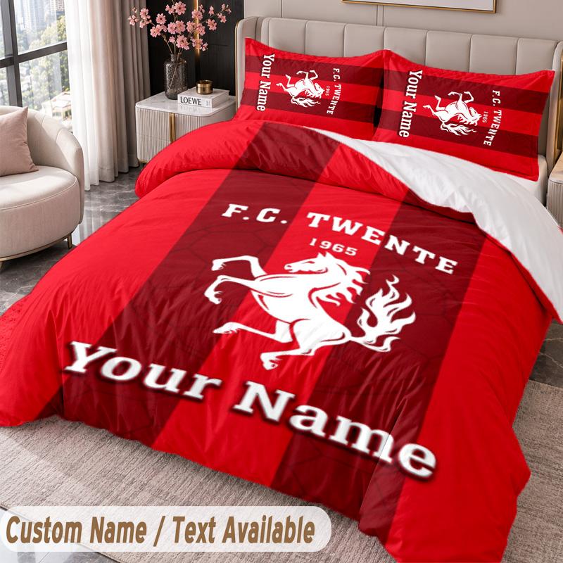 FC Twente Printed Bedding Set Custom Name Text 1 Duvet Cover 2 Pillowcases For Bedroom