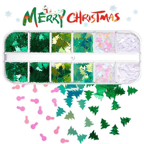 1 коробка блесток для ногтей Ультратонкие яркие цвета смешанной формы Широкое применение Легко наносится Декоративный ПЭТ