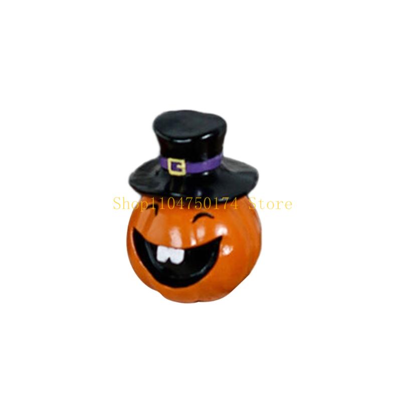Halloween Decoration Unique Resins Pumpkins With Horror Face For Bookshelves Window Or Party Desktop Displays top sale