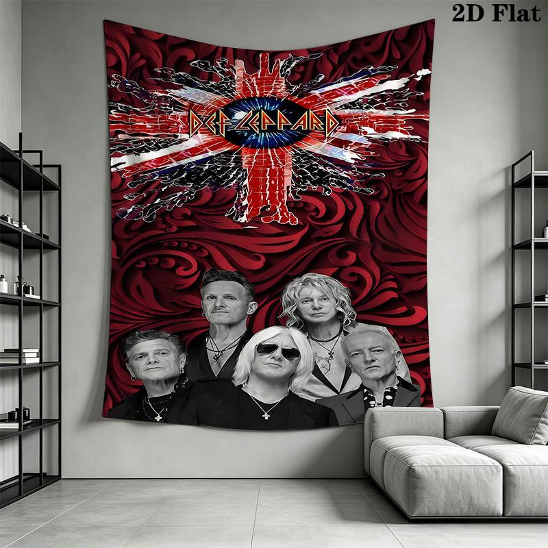 Def Leppard Live Mexico City Tapestry Wallmounted Fashion Print Homestay Soft Decoration Tapestry Atmospheric Background Cloth