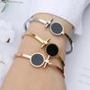 Fashion Titanium Steel Rose Gold Color Bracelet Bangles for Women Exquisite Birthday Anniversary Zircon Gifts