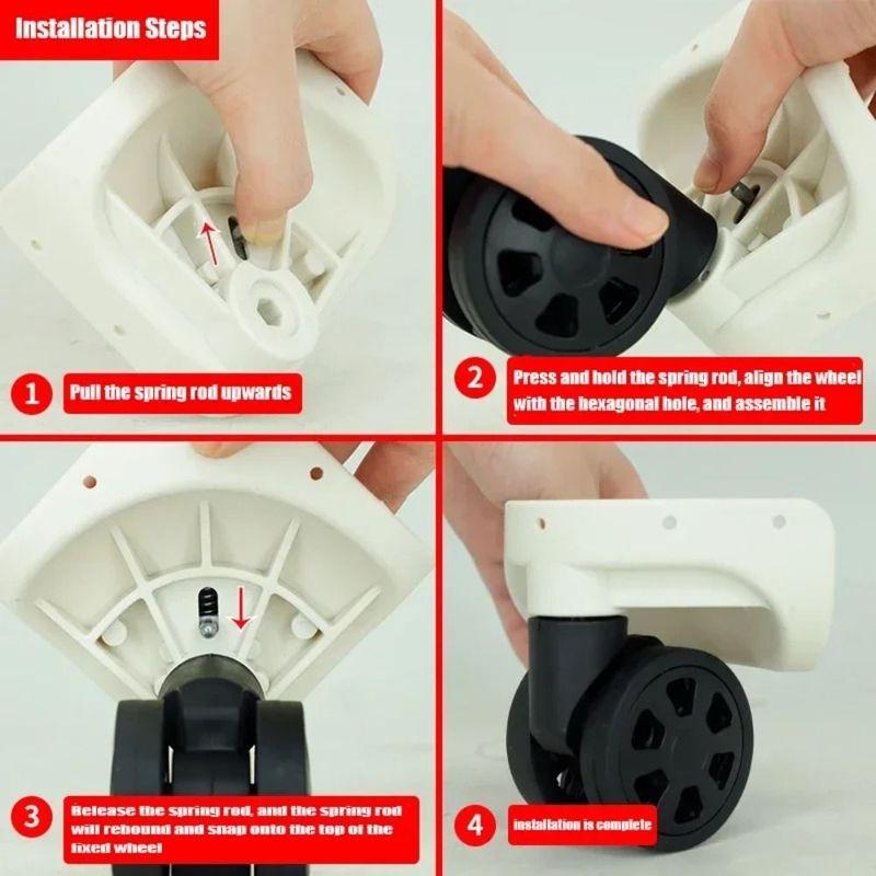 Universal Quiet 360 Degree Swivel Wear-resistant Smooth Luggage Wheels Sturdy Removable Furniture Casters Furniture Accessories