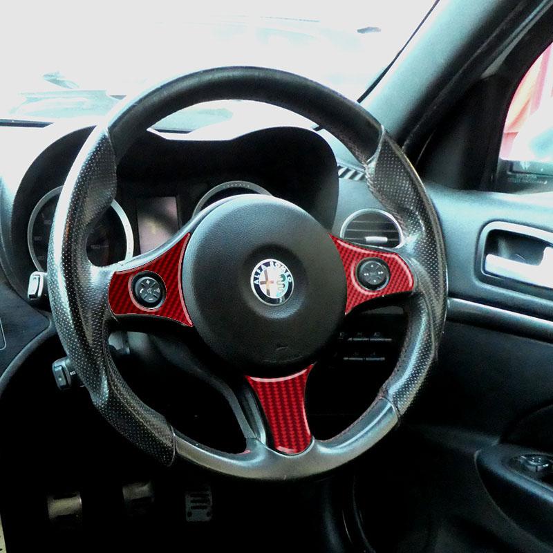 Steering Wheel Panel Decoration Patch Carbon Fiber Car Stickers For Alfa Romeo 2004-2011 Brera 159 Spider Interior