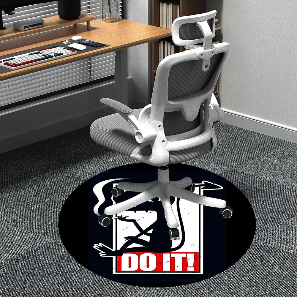 1pc Devil Smoke Office Round Area Rug, Mat Suitable For Office, Under Office Chairs Bedroom Living Room Home Decor, Room Deco