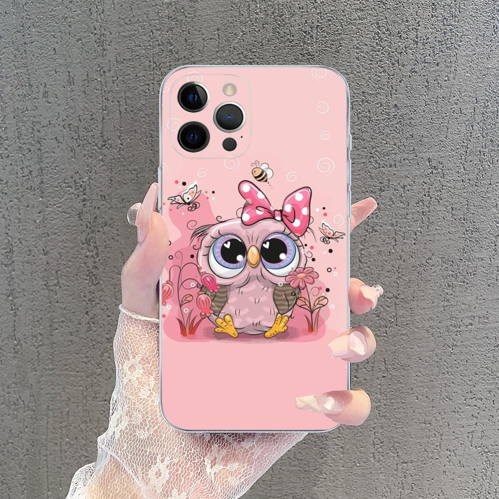 Мультяшный Милый Сова Любовники Чехол для Телефона Для iPhone 15 14 13 12 Mini 11 Pro XS Max X XR SE 6 7 8 Plus Мягкий Силиконовый Чехол