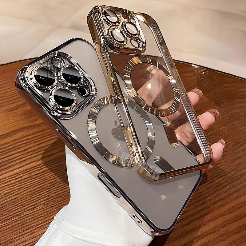 Новый официальный чехол Desert Gold для iPhone 16 15 14 13 12 11 Pro Max Plus, прозрачный, магнитный, защитный, мягкий чехол Magsafe