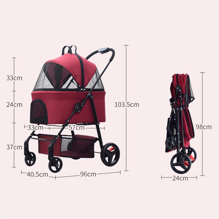 Тележка для домашних животных Наружная тележка для собак Съемная тележка для домашних животных Портативная уличная тележка для домашних животных