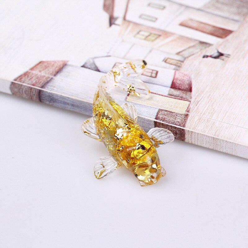 Creative Artificial Fish Turtle Dolphin Jewelry Beautiful Koi Fish Turtle Dolphin Natural Crystal Fish Table Car Home Decoration Gift for Friends