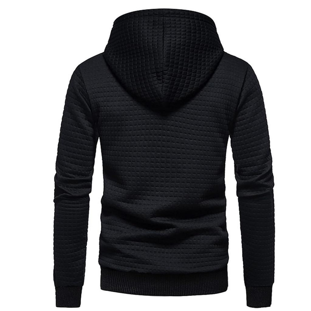 Plaid Hoodie Men Athletic Hooded Sweatshirts  Sweater Slim Fit Long Sleeve Pullover With Pockets Basic Shirt