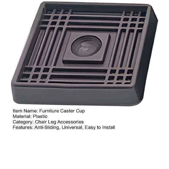 Furniture Caster Cup Round Square Bed Couch Chair Feet Bed Stopper Non-slip Furniture Coaster Mat Anti-Sliding Gripper Hardwood Floor Protector Pad