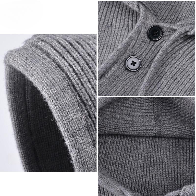 Winter Outdoor Warmer Balaclava Hats Women Girls Knitted Hooded Hats Scarf and Gloves Set Drawstring One-piece Neck Collar Beanies Caps