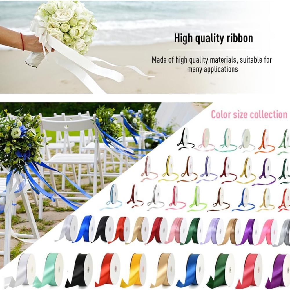 1-1/2 дюйма (40мм) x 100 Ярдов Темно-синяя Атласная Лента, Тонкая Однотонная Атласная Лента для Упаковки Подарков, Рукоделия, Изготовления Бантов для Волос, Украшения Свадебной Вечеринки