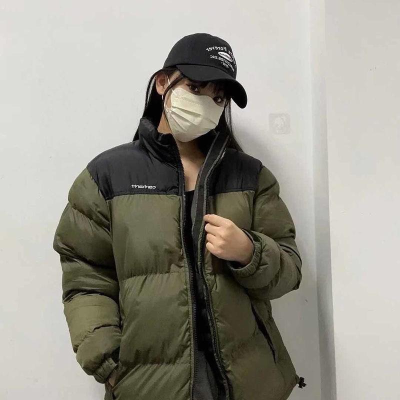 Пуховая хлопковая куртка Carhartt: Зимняя версия, защищающая от холода и ветра, с вышивкой для мужчин и женщин - Модная верхняя одежда для пар