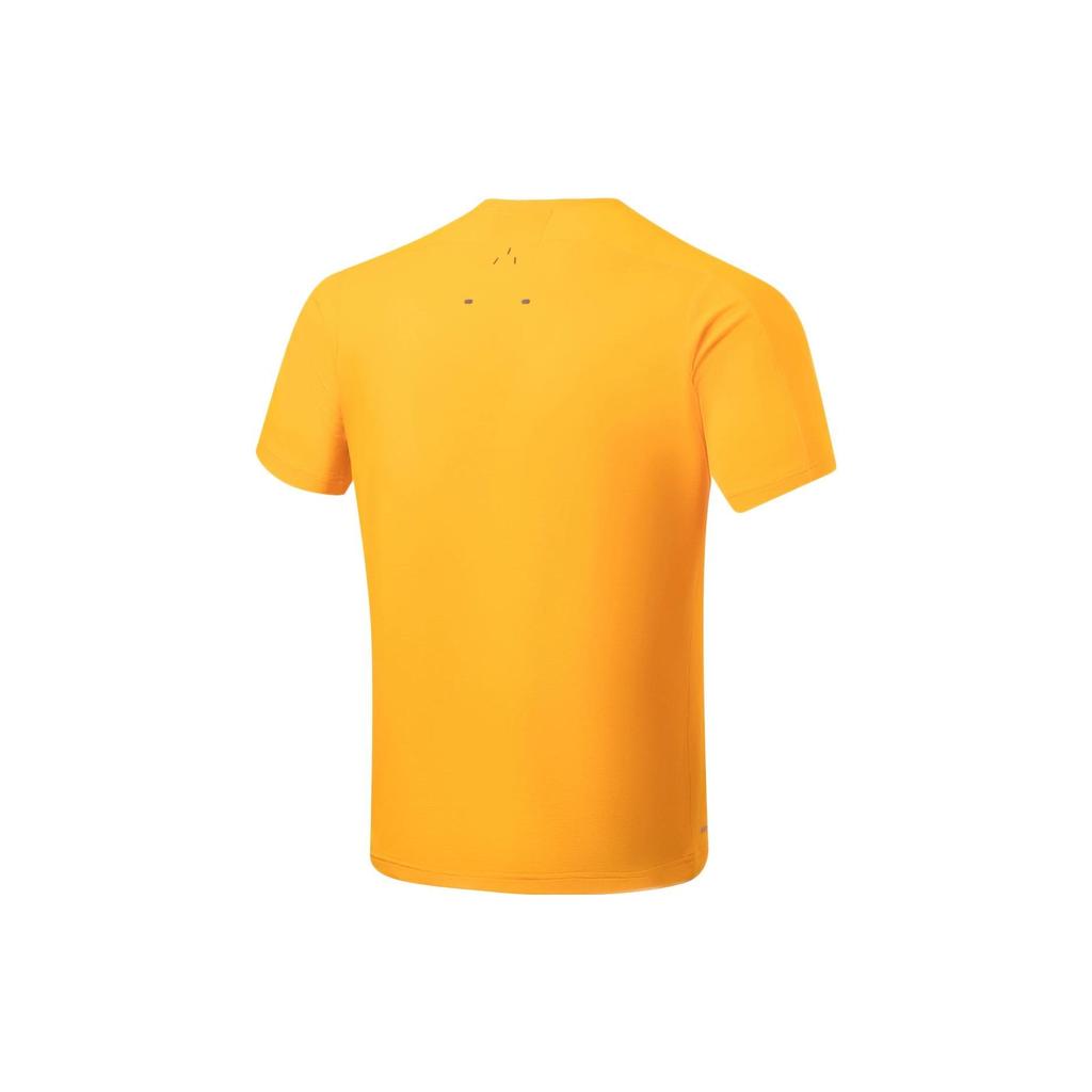 Li-Ning Fitness Series Letter Round Neck Pullover T-Shirt Men Tops Fresh-Fruit-Yellow ATST035-2