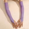 50cm Sun Protection Women Gloves Stretchy Sheer Mesh Gloves Fashion Long Fingerless Gloves  Bride
