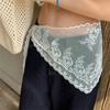 White Lace Triangle Belt Elegant Belted Overlap Scarf Niche Korean Lace Apron  Party