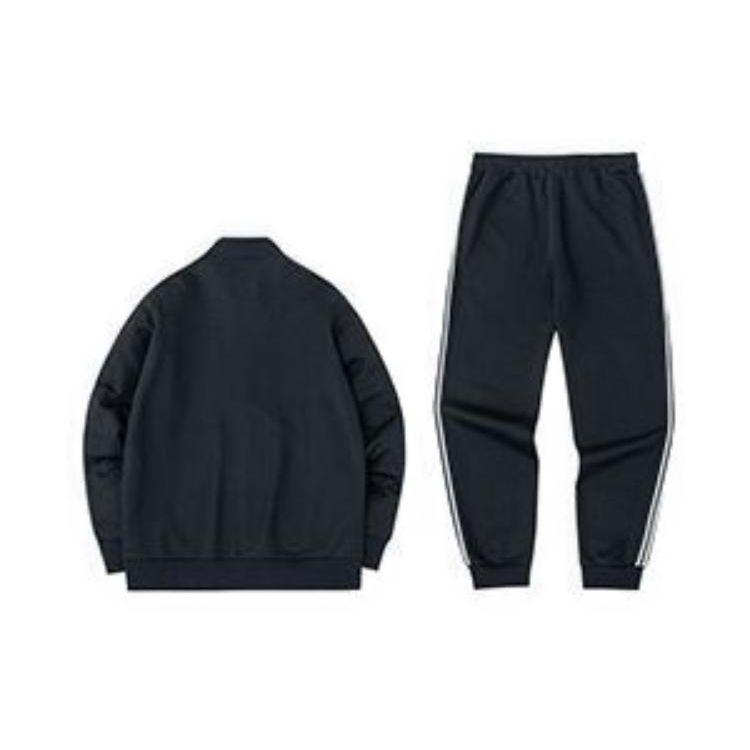 Anta Повседневная куртка с принтом логотипа и спортивные длинные брюки, комплект для мужчин, куртка, брюки, черный, белый 952248741-2