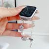 Butterfly Rhinestone Pearl Bracelet Strap for Apple Watch, Adjustable Dressy Women Wristband, Fit iWatch S11 10 9 8, 49/46/45/44/42/41/40/38mm