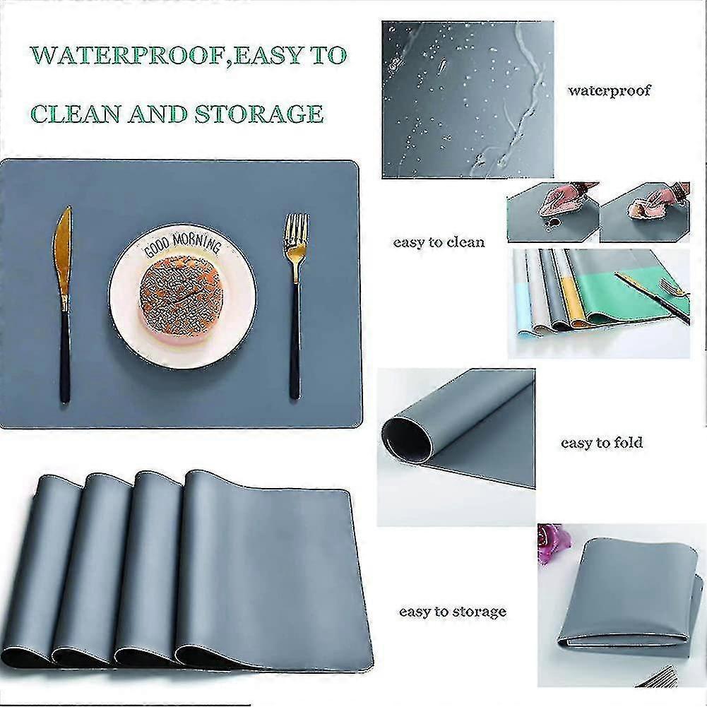 Silicone Placemats,kids Placemats,table Mats Set Of 4 Waterproof Heat Resistant