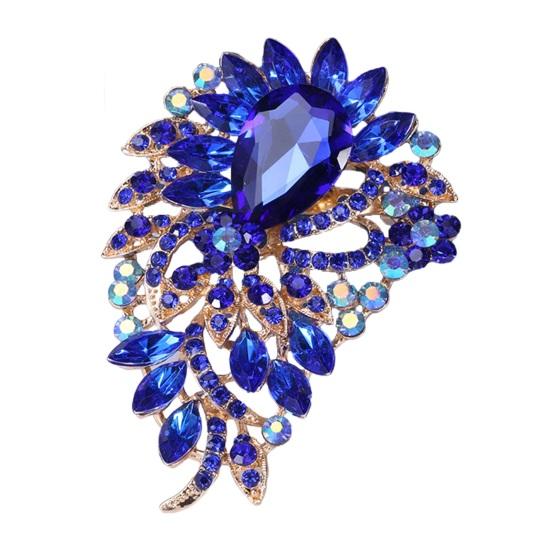 Elegant Colorful Rhinestone Irregular Brooch Shape Vibrant Color Glass Pin Shawl Scarf Suit Collar Badge