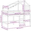 Loft Bed Frame Wax Brown 90 x 190 cm Solid Pine Wood