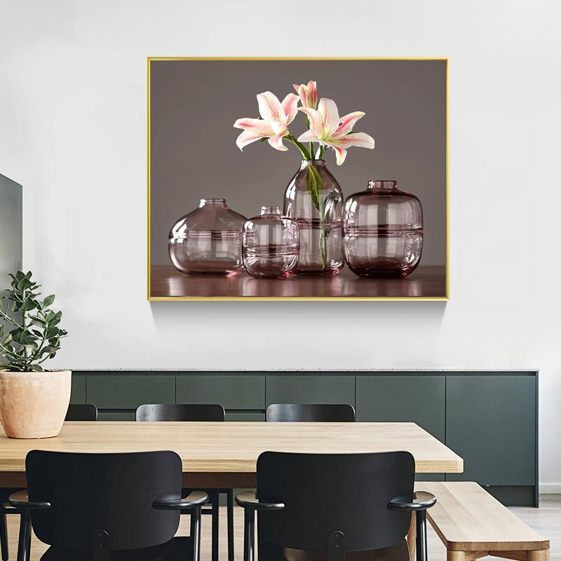 Nordic Style Creative Light Luxury Vase Flower Restaurant Decoration Painting Modern Minimalist Living Room Mural Canvas Painting