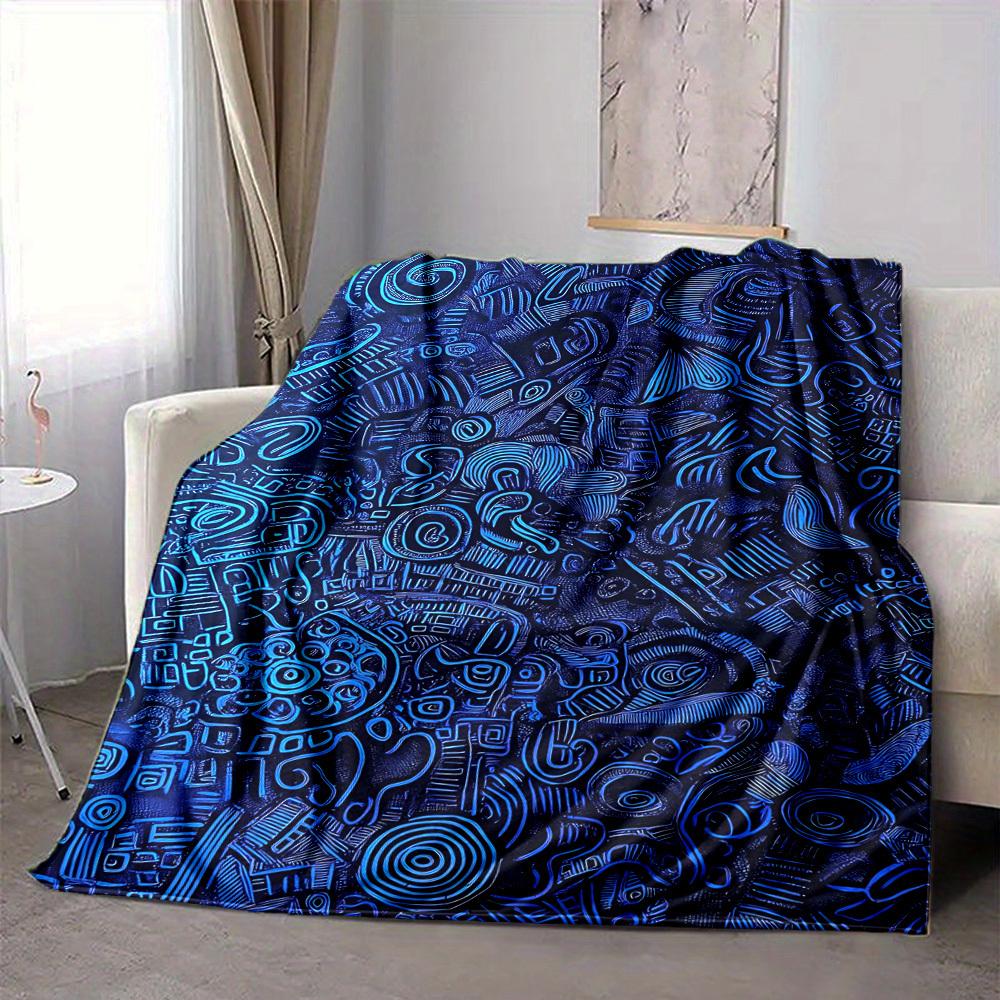 1pc Abstract Patterns Rune Blanket, Lightweight Flannel Throw Blanket for Sofa, Bed, Travel, Camping, Living Room, Office, Couch, Chair, and Bed