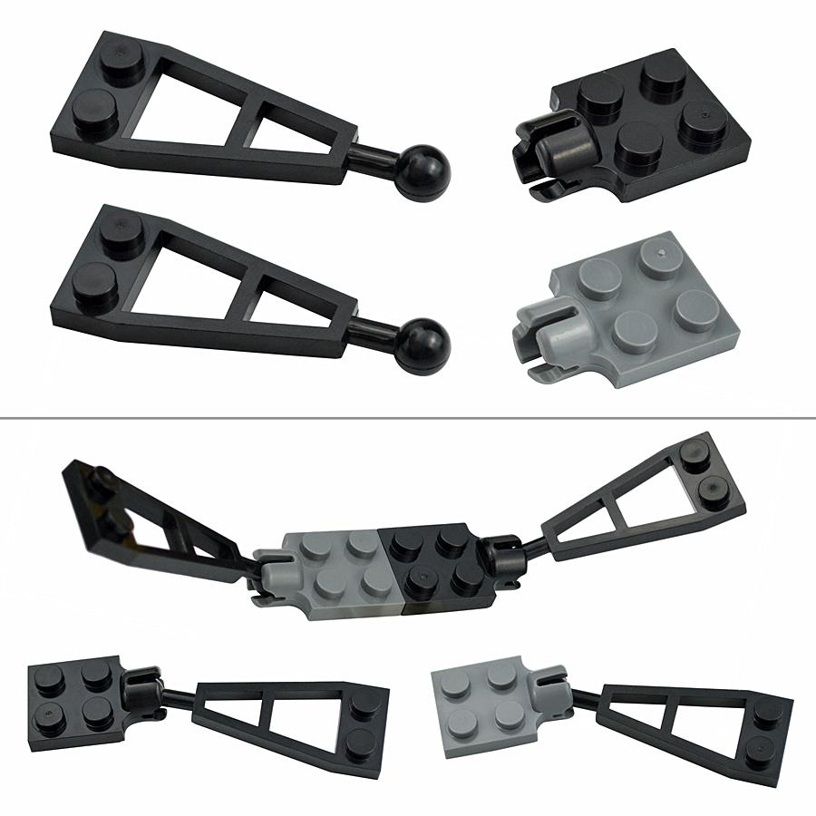 MOC Technical Special 1x2 with Bracket with Ball Particle 2x2 With Pin Assemble Building Block Toy Compatible 2508