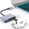 Универсальный USB C кардридер с слотами для карт TF, быстрая передача данных, компактный дизайн, удобный для путешествий, для фотографов и профессионалов