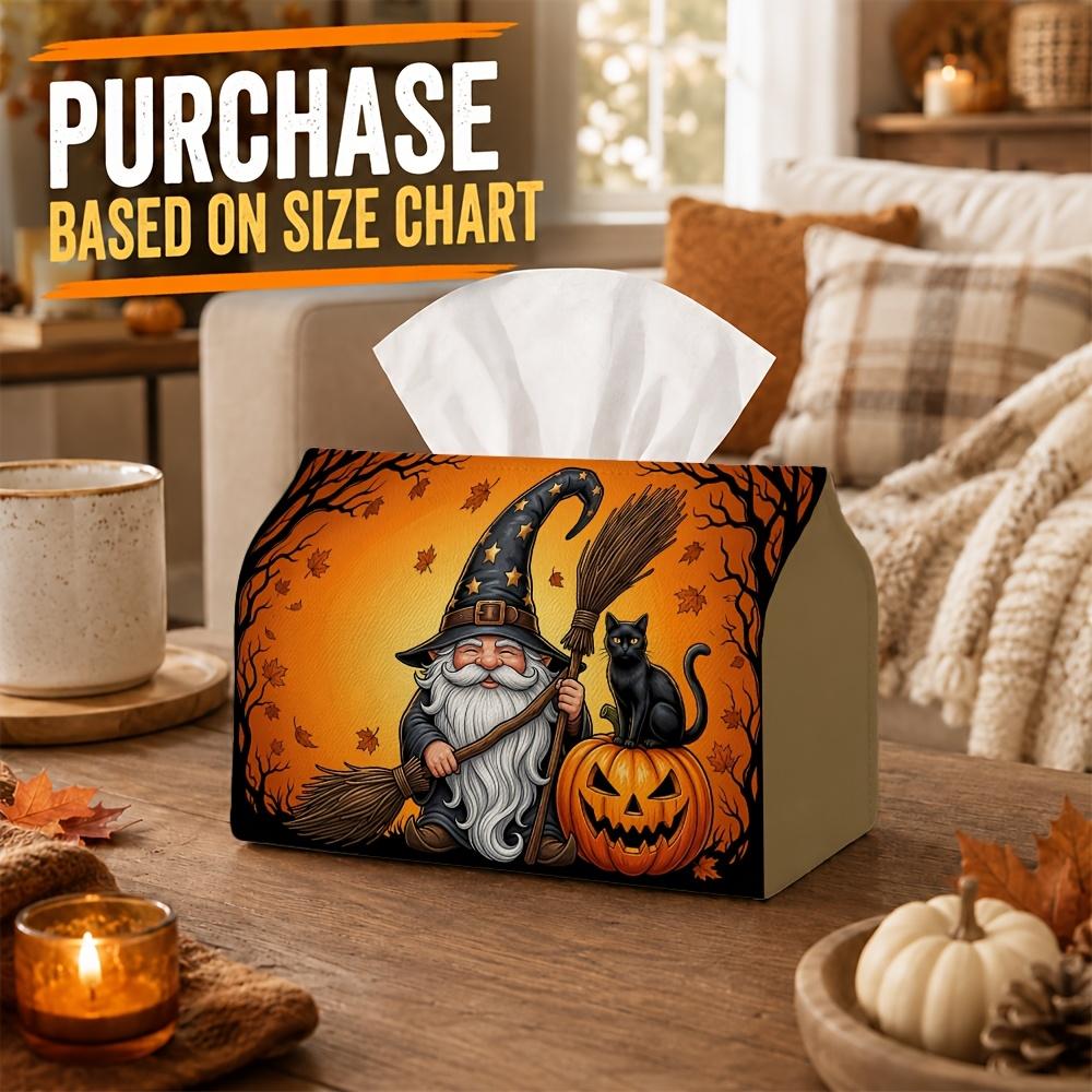 1pc Spooky Fantasy Magic Tissue Box - Wizard Gnome Feline Napkin Storage Box, Suitable for Rolls/Facial Tissues, Multi-Functional Storage Box for Cozy